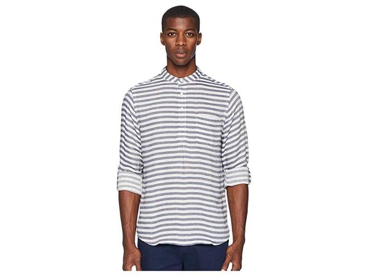 Onia Ian Pop Over Shirt (deep Navy) Men's Clothing
