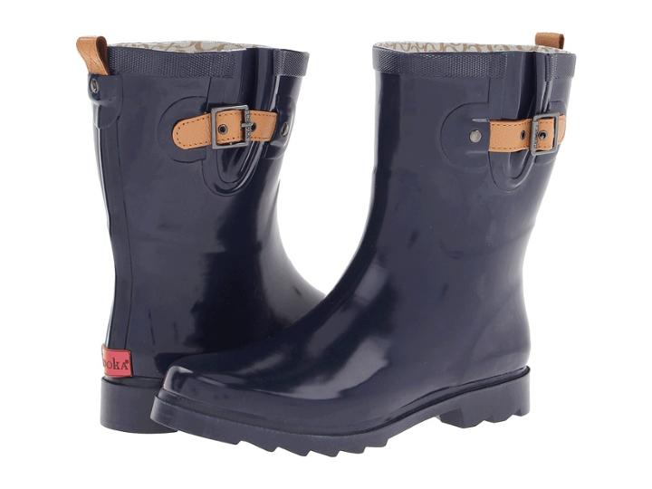 Chooka Top Solid Mid Gloss (midnight) Women's Rain Boots