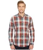 Dockers Premium Laundered Fitted Long Sleeve Shirt (oxblood Red Plaid) Men's Clothing