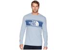 The North Face Long Sleeve Well-loved Scripter Tee (gull Blue) Men's T Shirt
