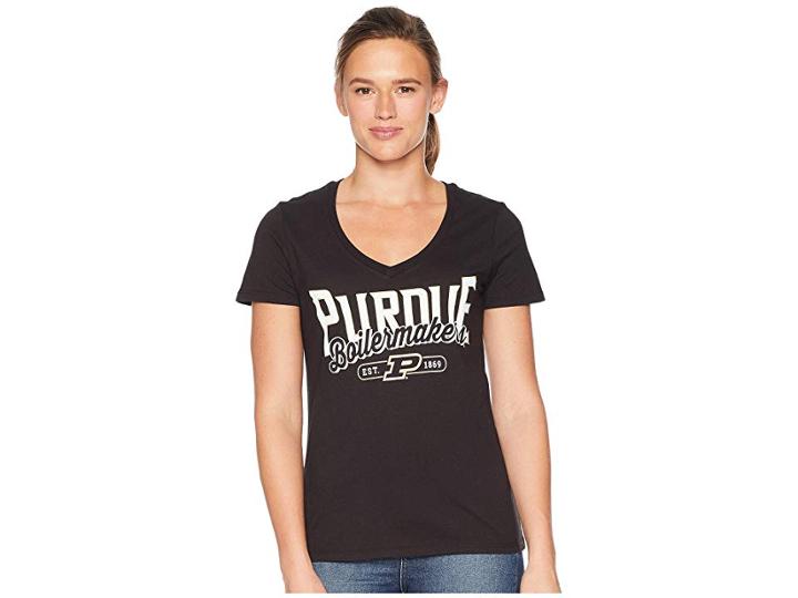 Champion College Purdue Boilermakers University V-neck Tee (black) Women's T Shirt