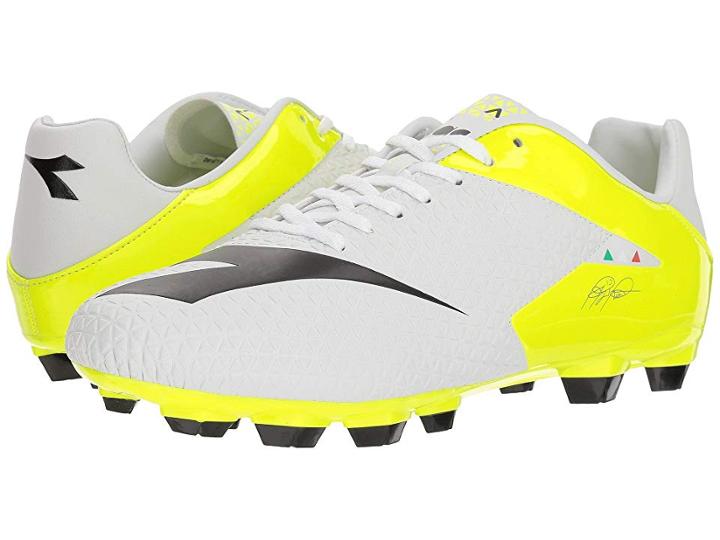 Diadora Mw-tech Rb R Lpu (white/black/fluo Yellow) Men's Soccer Shoes