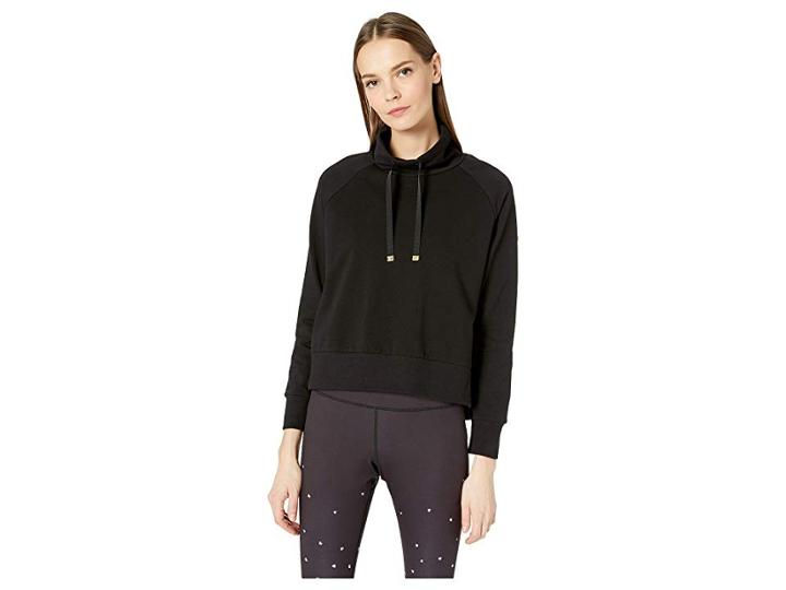 Kate Spade New York Athleisure Heart It Mixed Media Pullover (black) Women's Sweater