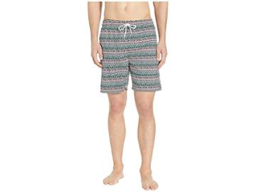 U.s. Surf Club Tribe Stripes Swim Shorts (pink Coral) Men's Swimwear