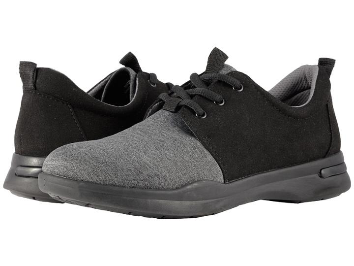 Softwalk Relax (black/grey Lycra/microfiber) Women's Lace Up Casual Shoes