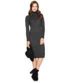 Kensie Rayon Rib Midi Dress Ksdk7490 (titanium Combo) Women's Dress