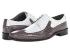 Stacy Adams Portello (gray/white Crocodile/lizard Print Leather) Men's Lace Up Wing Tip Shoes