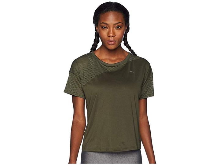 Puma A.c.e. Mesh Blocked Tee (forest Night) Women's T Shirt