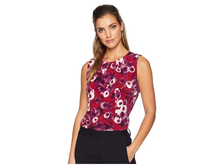 Calvin Klein Pleat Neck Cami (persmn Multi) Women's Clothing