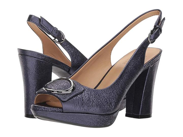 Naturalizer Abby (navy Sparkle Metallic Leather) High Heels