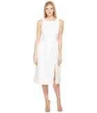 Ellen Tracy Belted Column Dress (white) Women's Dress