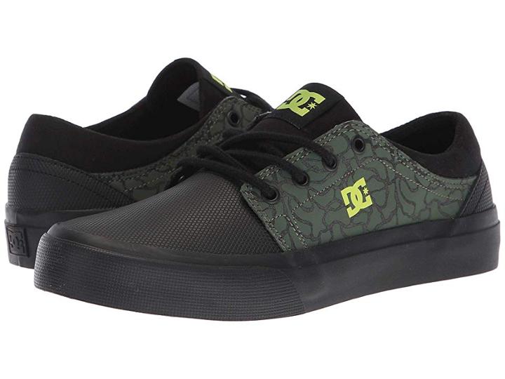 Dc Kids Trase Se (little Kid/big Kid) (black/soft Lime) Boy's Shoes