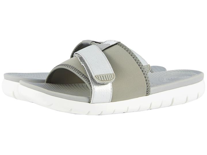 Fitflop Neoflex Slide Sandals (soft Grey/silver) Women's Sandals