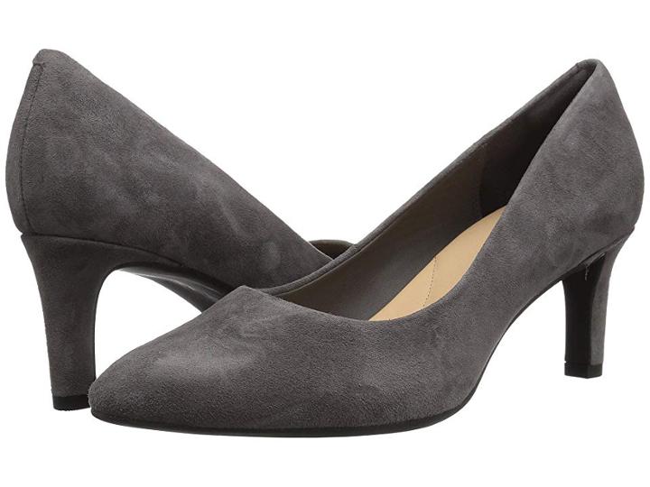 Clarks Calla Rose (dark Grey Suede) High Heels