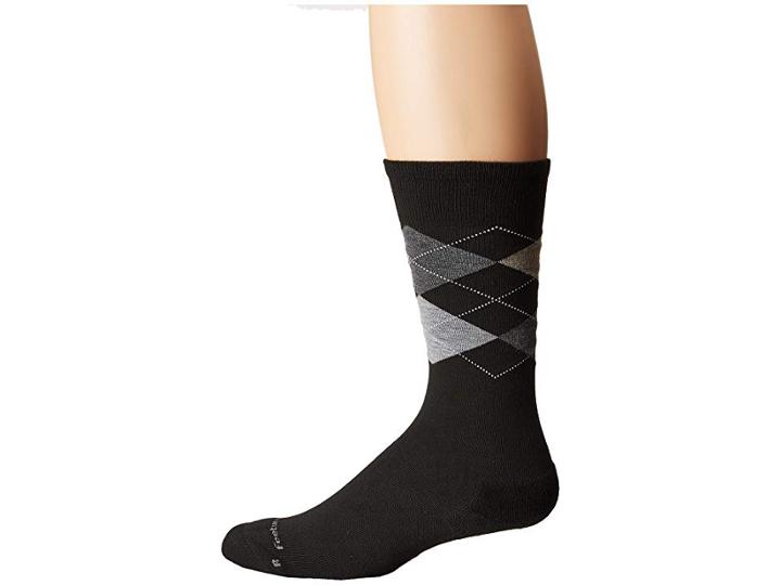 Feetures Argyle Cushion Crew Sock (black) Crew Cut Socks Shoes