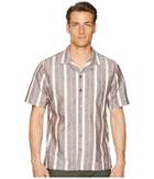 Todd Snyder Short Sleeve Wide Stripe Shirt (brown) Men's Short Sleeve Button Up