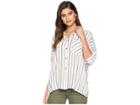 Rvca Holt Button-up Shirt (vintage White) Women's Clothing