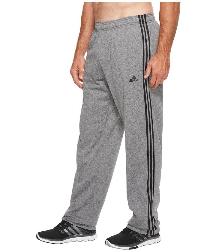 Adidas Big Tall Essentials 3-stripes Regular Fit Tricot Pants (dark Grey Heather/black) Men's Casual Pants