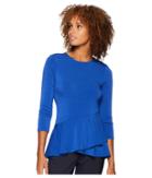 Eci Moss Crepe Top (cobalt) Women's Clothing