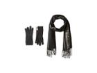 Calvin Klein Two-piece Varsity Ck Scarf, Knit Touch Gloves (black) Scarves