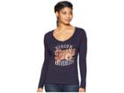 Champion College Auburn Tigers Long Sleeve V-neck Tee (navy 2) Women's T Shirt