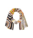 Calvin Klein Geo Stripe Poly Chiffon (yellow Haze) Scarves