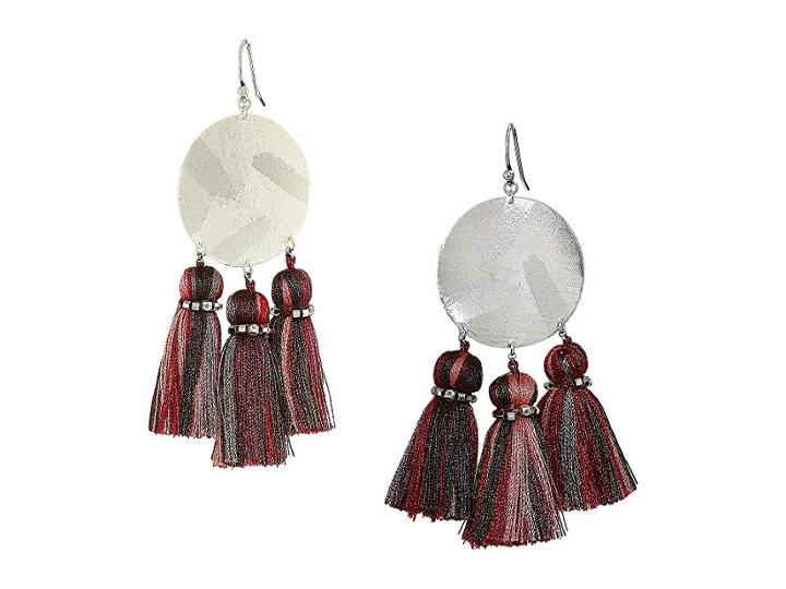Chan Luu Red Mix Tassel Earrings (red Mix) Earring