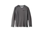 Nike Kids Pro Warm Long Sleeve Crew (little Kids/big Kids) (dark Grey/wolf Grey/black) Boy's Clothing