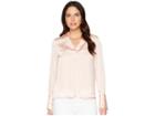 Kenneth Cole New York V-neck Long Sleeve Blouse (peachy Keen) Women's Blouse