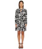 Boutique Moschino Long Sleeve Floral Dress (black/white) Women's Dress