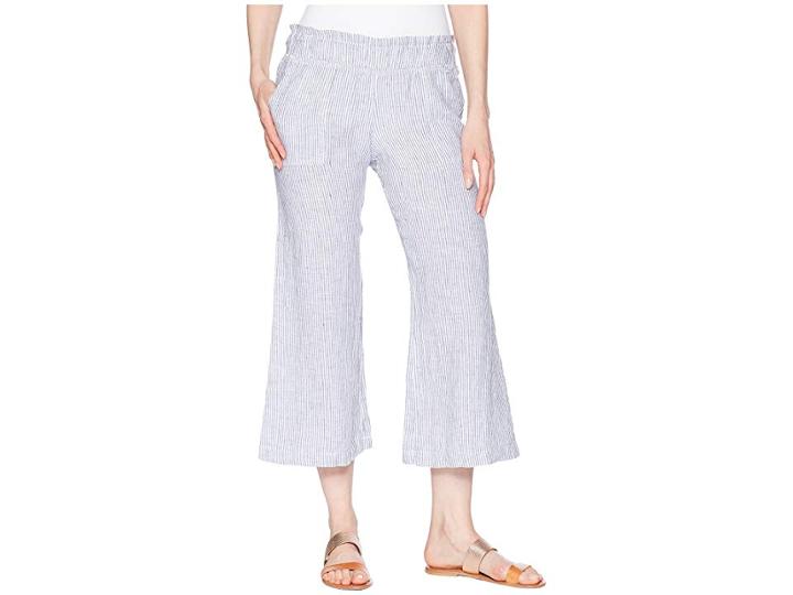 Allen Allen Crop Pull-on Wide Leg Pants (white) Women's Casual Pants