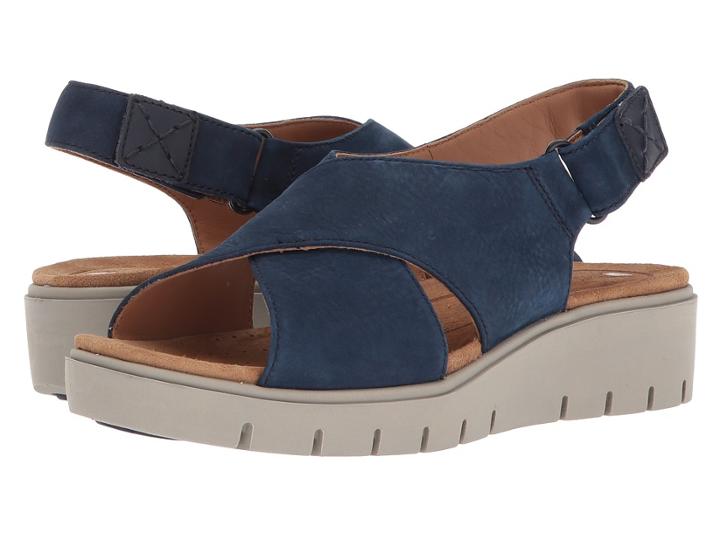 Clarks Un Karely Hail (navy Nubuck) Women's Sandals