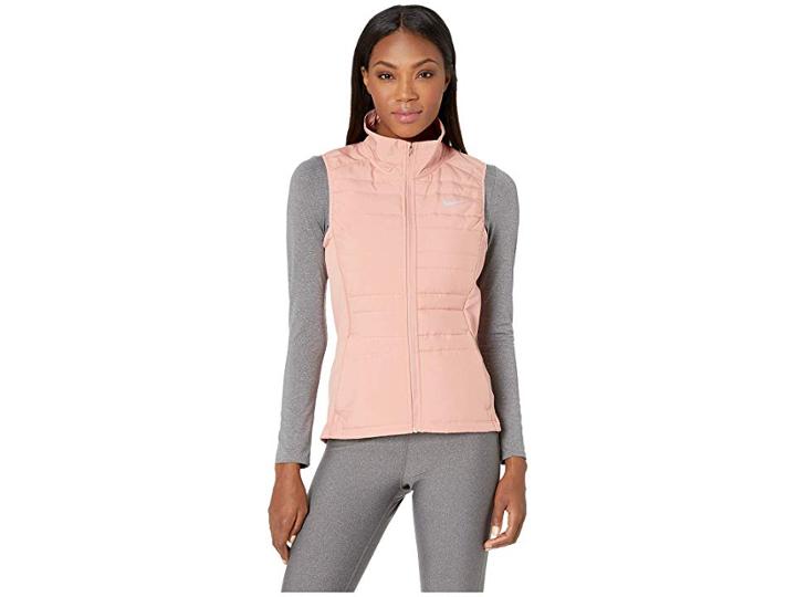 Nike Essential Vest Filled (rust Pink/rust Pink/metallic Silver) Women's Clothing