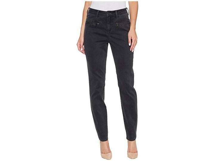 Nydj Skinny Chino Pants W/ Zipper (vintage Pewter) Women's Casual Pants