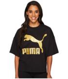 Puma Glam Oversized Tee (puma Black/gold Glitter) Women's T Shirt