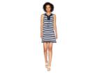 Tommy Bahama Stripe Right Sleeveless Tie Front Dress (ocean Deep) Women's Dress