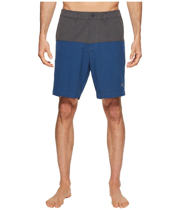 Tommy Bahama Cayman Block And Roll Swim Trunk (deep Marine) Men's Swimwear