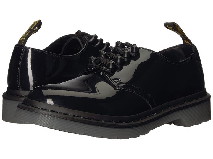 Dr. Martens Smiths Stud 4-eye Shoe (black Patent Lamper) Women's Shoes