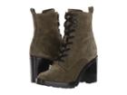 Frye Myra Lug Combat (forest Soft Oiled Suede) Women's Lace-up Boots