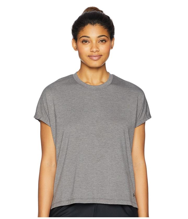 Under Armour Essentials Tee (charcoal Medium Heather/tonal) Women's T Shirt