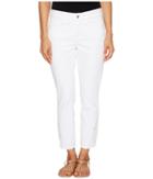 Nydj Petite Petite Alina Ankle With Eyelet Embroidery In Optic White (optic White) Women's Casual Pants