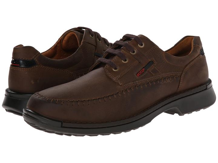 Ecco Fusion Moc Tie (mineral Leather) Men's Lace Up Moc Toe Shoes