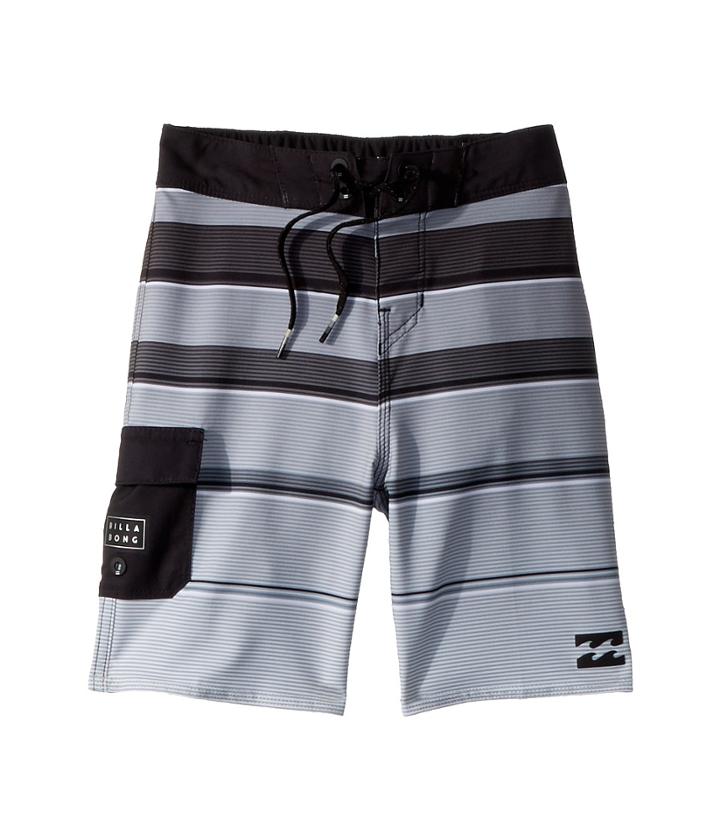 Billabong Kids All Day X Stripe Boardshorts (toddler/little Kids) (black) Boy's Swimwear