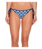 Tommy Bahama Shibori Splash Reversible String Bikini Bottom (plunge Blue) Women's Swimwear