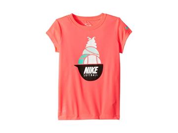 Nike Kids Softball Sundae Dri-fit Short Sleeve Tee (little Kids) (princ Pink) Girl's T Shirt