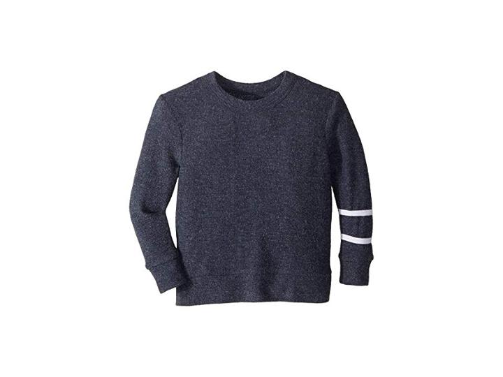 Chaser Kids Soft Love Knit Pullover Sweater With Stripes (toddler/little Kids) (avalon/white) Boy's Sweater