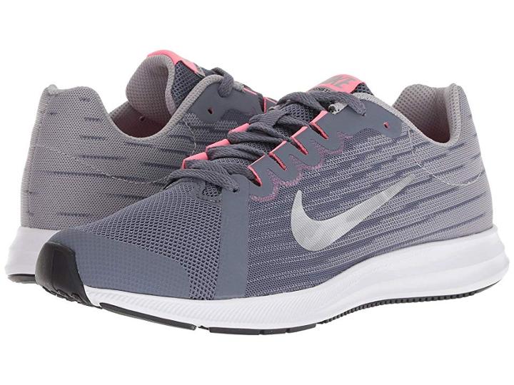 Nike Kids Downshifter 8 (big Kid) (light Carbon/metallic Silver) Girls Shoes