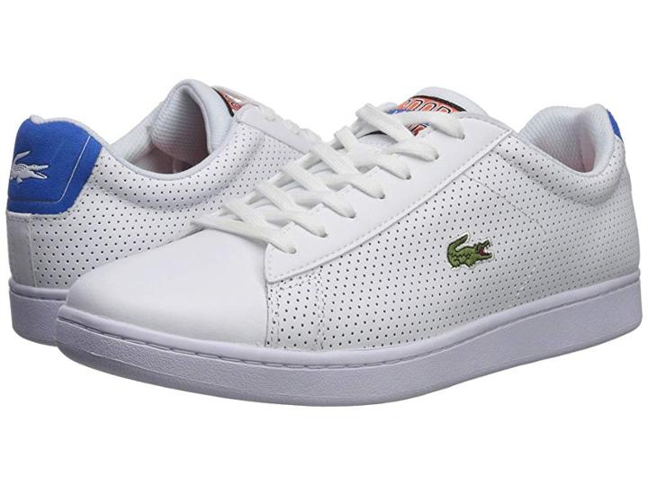 Lacoste Carnaby Evo 218 2 (white/blue) Men's Shoes