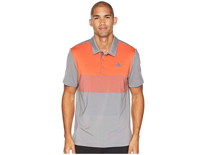 Adidas Golf Ultimate Color Block Polo (grey Three) Men's Clothing