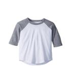 Chaser Kids Vintage Jersey Baseball Tee (toddler/little Kids) (white/streaky Gray) Boy's T Shirt
